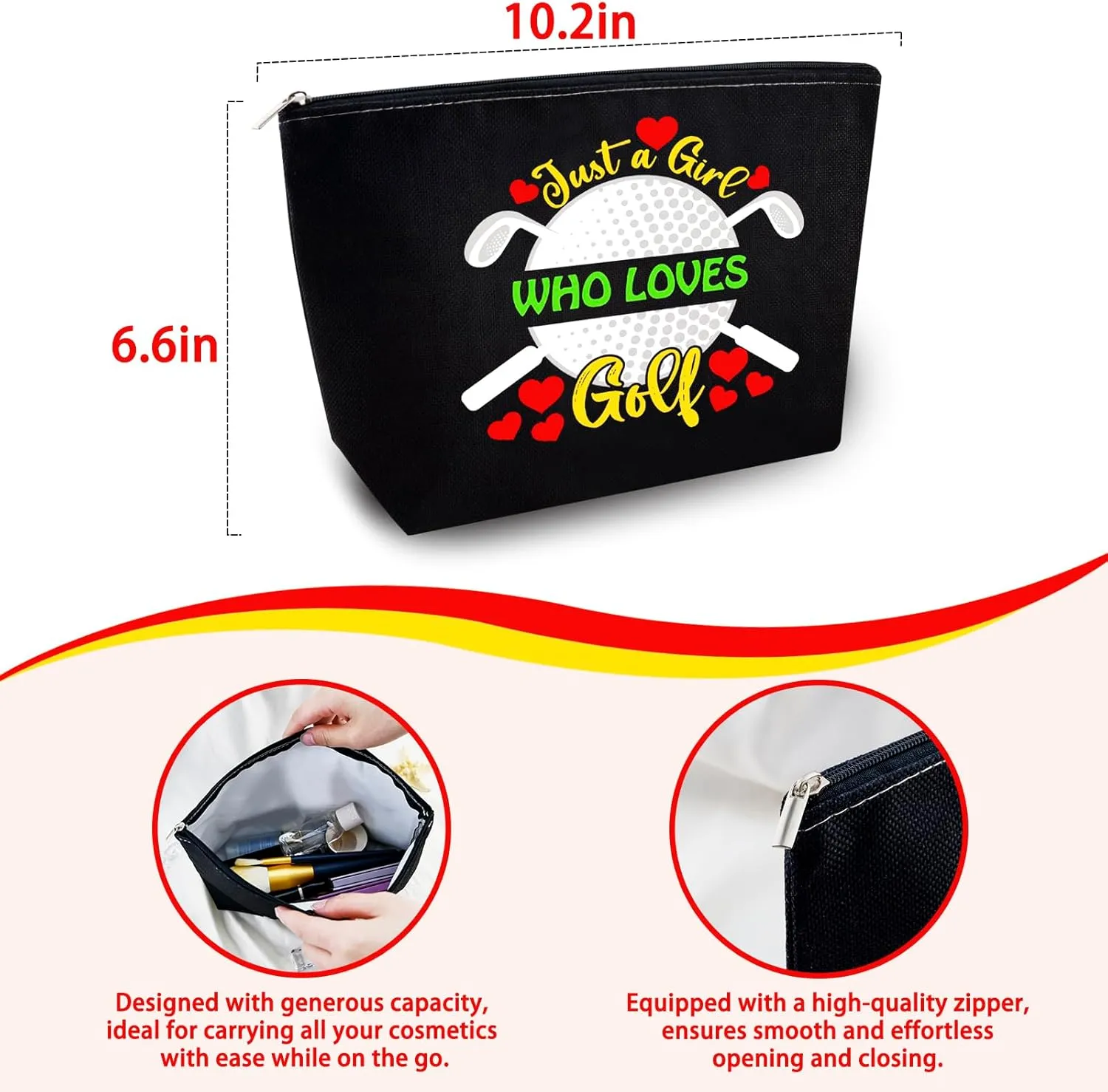 Golf Gifts for Women Coach Appreciation Gift Cool Gifts for Golfer Golf Lovers Accessories for Women Golfers Makeup Bag Cosmetic Pouch for Sports Enthusiasts Birthday Gifts for Her Female
