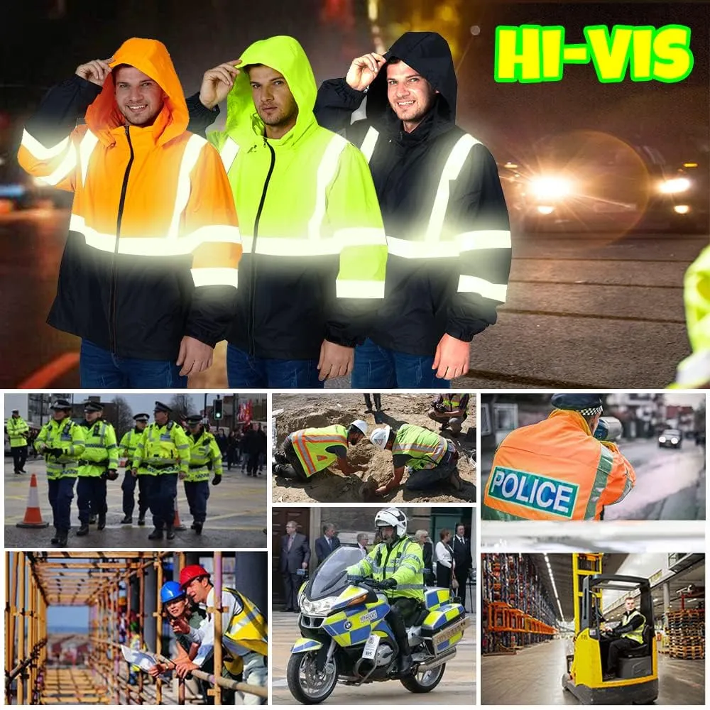 Hi-Vis Safety Jackets Custom Logo High Visibility Windbreaker Team Work Uniform