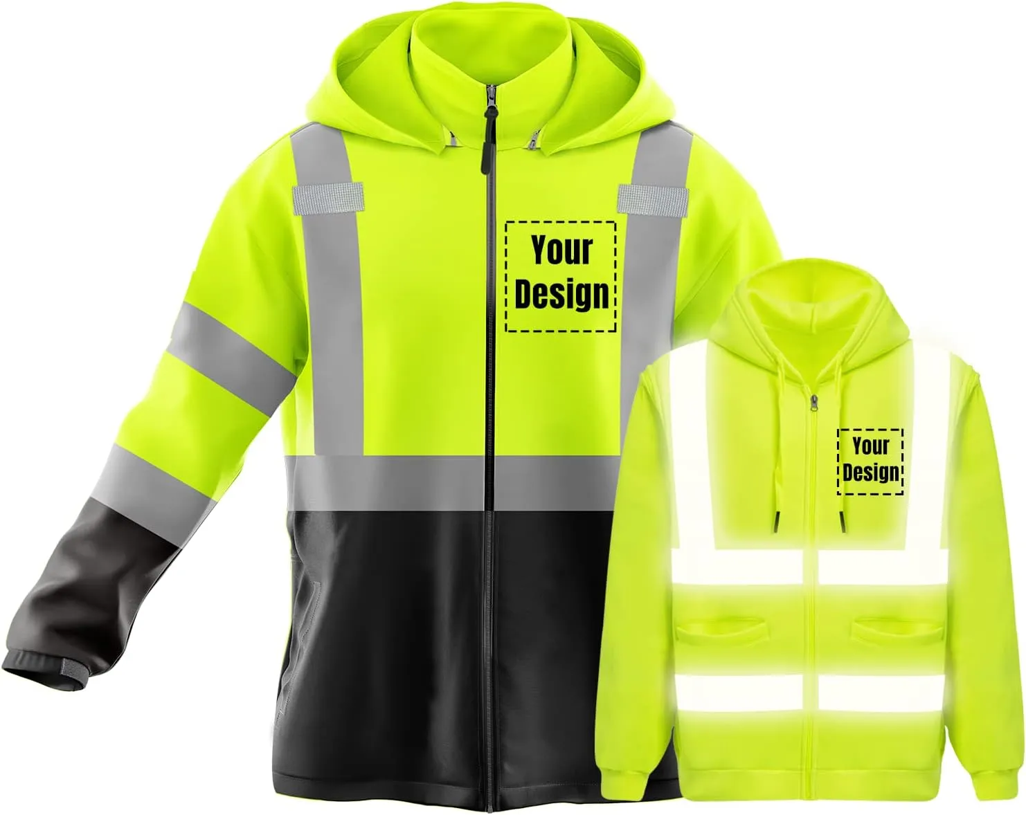 Hi-Vis Safety Jackets Custom Logo High Visibility Windbreaker Team Work Uniform