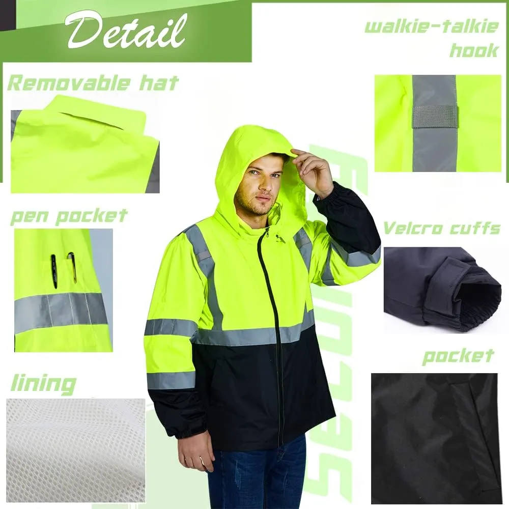 Hi-Vis Safety Jackets Custom Logo High Visibility Windbreaker Team Work Uniform