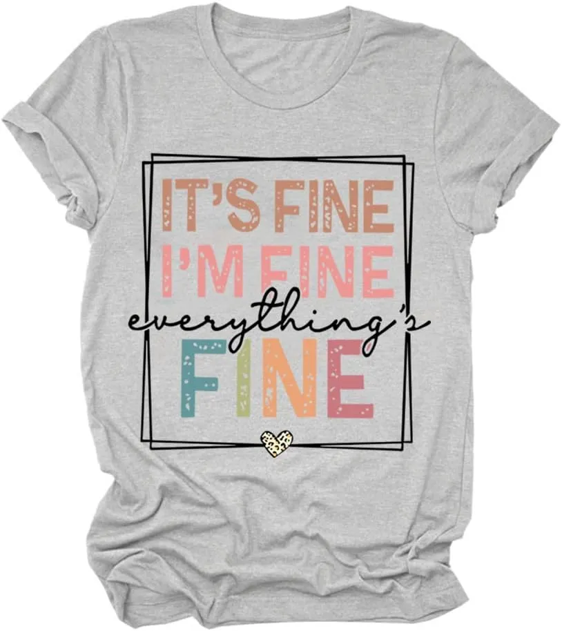 It's Fine I'm Fine Everything Is Fine Women Sweatshirts Crewneck Long Sleeve Autumn Winter Sweatshirt Tops
