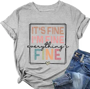 It's Fine I'm Fine Everything Is Fine Women Sweatshirts Crewneck Long Sleeve Autumn Winter Sweatshirt Tops