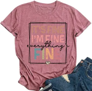 It's Fine I'm Fine Everything Is Fine Women Sweatshirts Crewneck Long Sleeve Autumn Winter Sweatshirt Tops