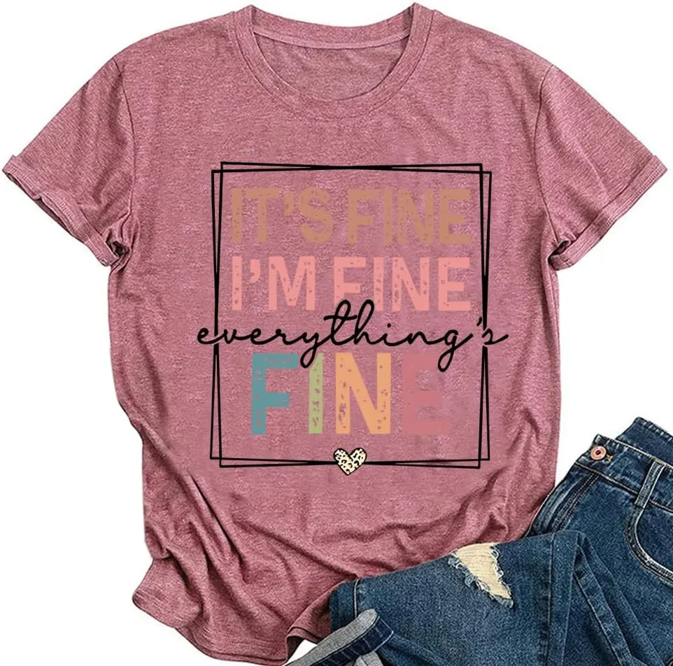 It's Fine I'm Fine Everything Is Fine Women Sweatshirts Crewneck Long Sleeve Autumn Winter Sweatshirt Tops