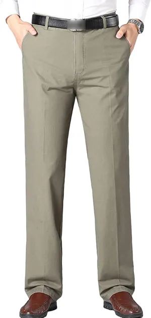 JEShifangjiusu Men's 4-Way Stretch Cotton Suit Pants Chino Pant Premium Comfort Dress Pant Flex Flat Front Straight Fit Pant