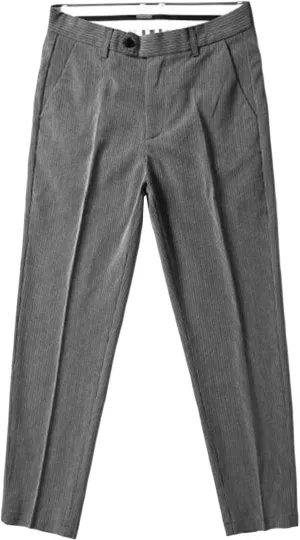 JEShifangjiusu Mens Chinos Slim Fit Pants Comfort Casual Solid Trousers Flat Front Stretch Skinny Tapered Dress Pants (32,Grey), Grey, 32