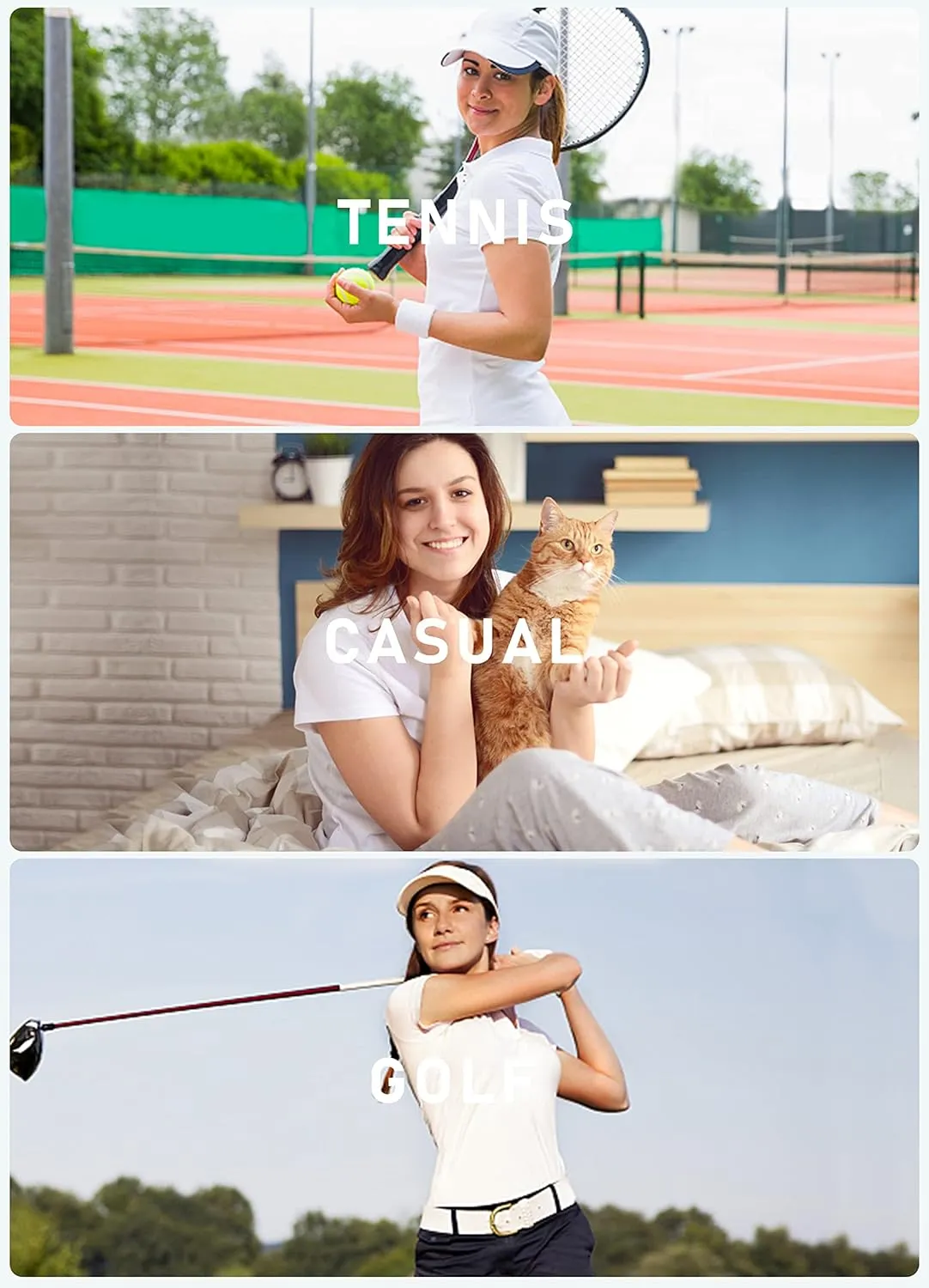 JINSHI Women's Golf Polo Shirts V Neck Collared Short Sleeve Sport Top UPF50  Loose Tennis Shirts Quick Dry
