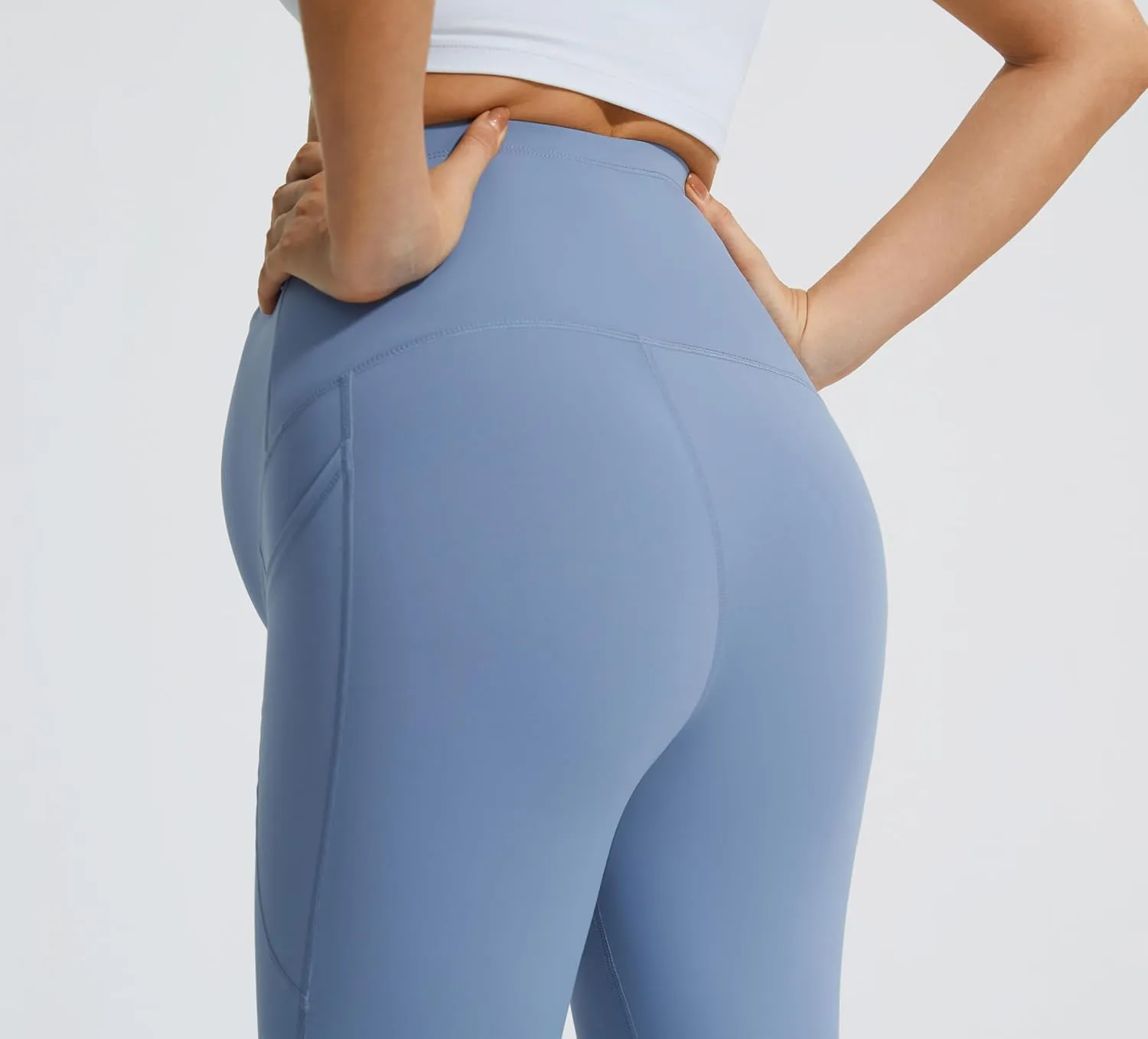 JOYSPELS Smooth Feeling Flare Maternity Leggings Over The Belly with Pockets Soft Bootcut Pregnancy Yoga Pants