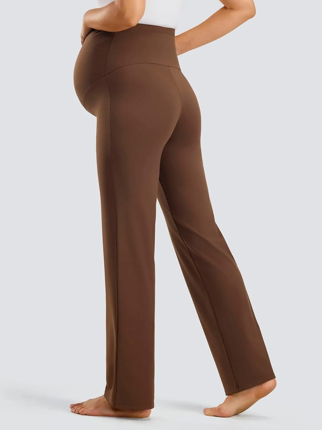 JOYSPELS Smooth Feeling Maternity Leggings Over The Belly Pregnancy Yoga Lounge Straight Wide-Leg Pants for Women