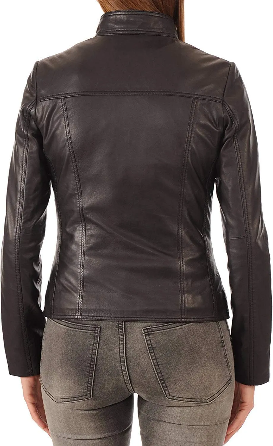 KYZER KRAFT Womens Leather Jacket Zippers Real Lambskin Leather Jacket for Womens