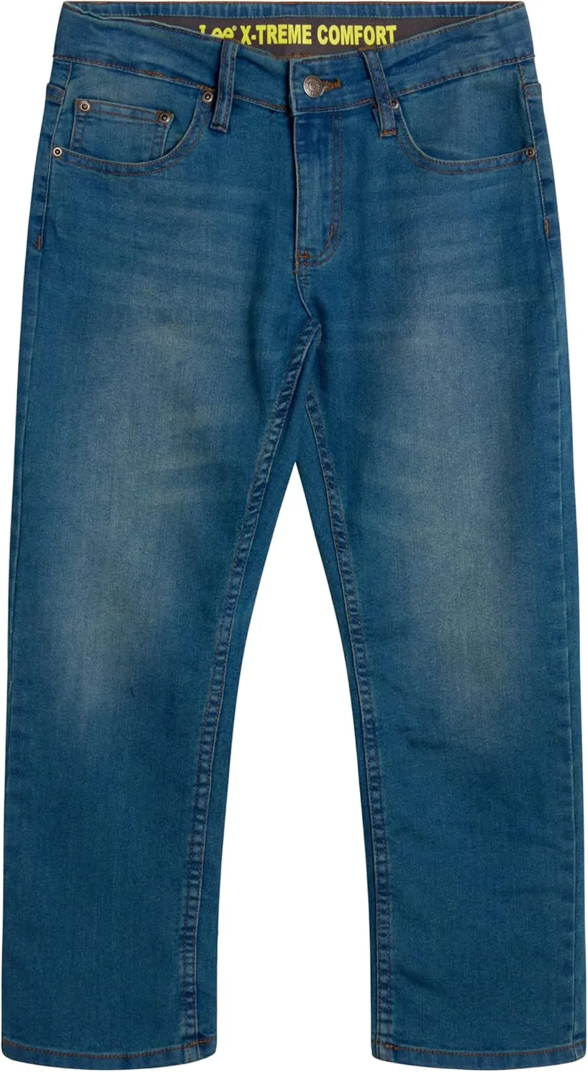 Lee Boys' Comfort Stretch Relaxed Fit Straight Leg Denim Jeans