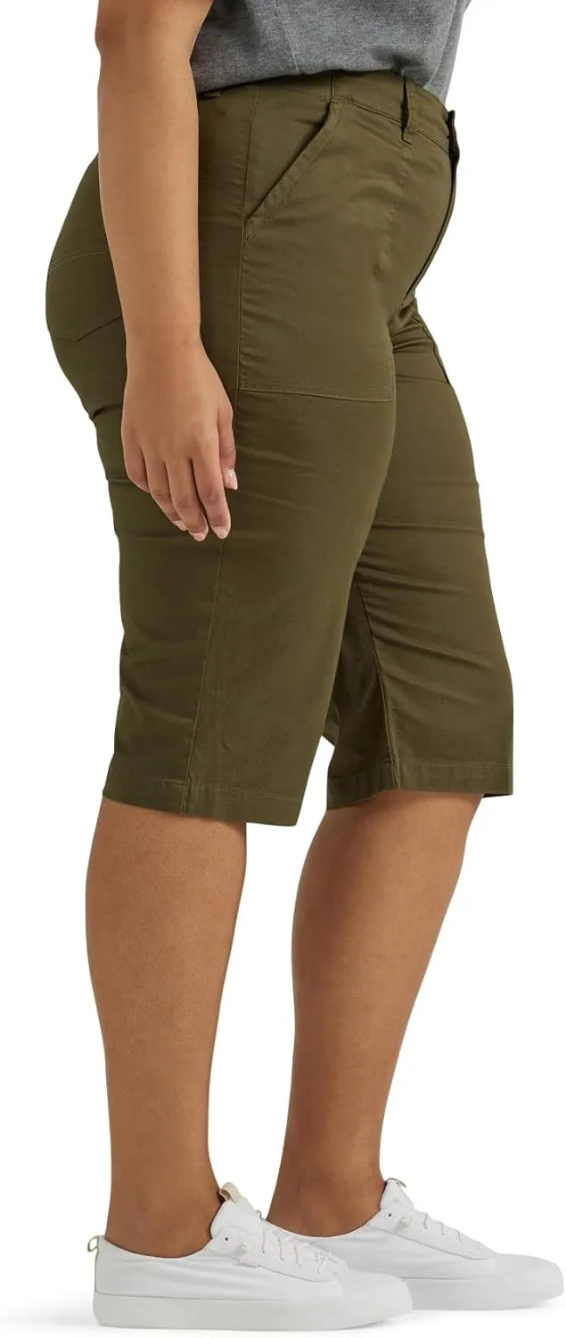 Lee Women's Plus Size Ultra Lux Comfort with Flex-to-go Utility Skimmer Capri Pant