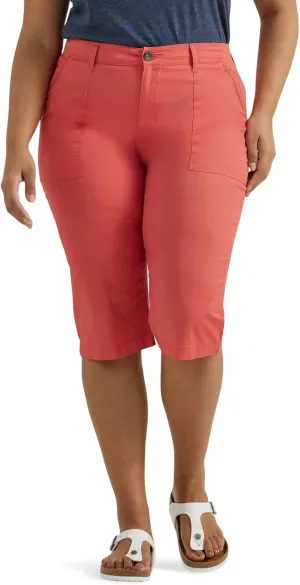 Lee Women's Plus Size Ultra Lux Comfort with Flex-to-go Utility Skimmer Capri Pant