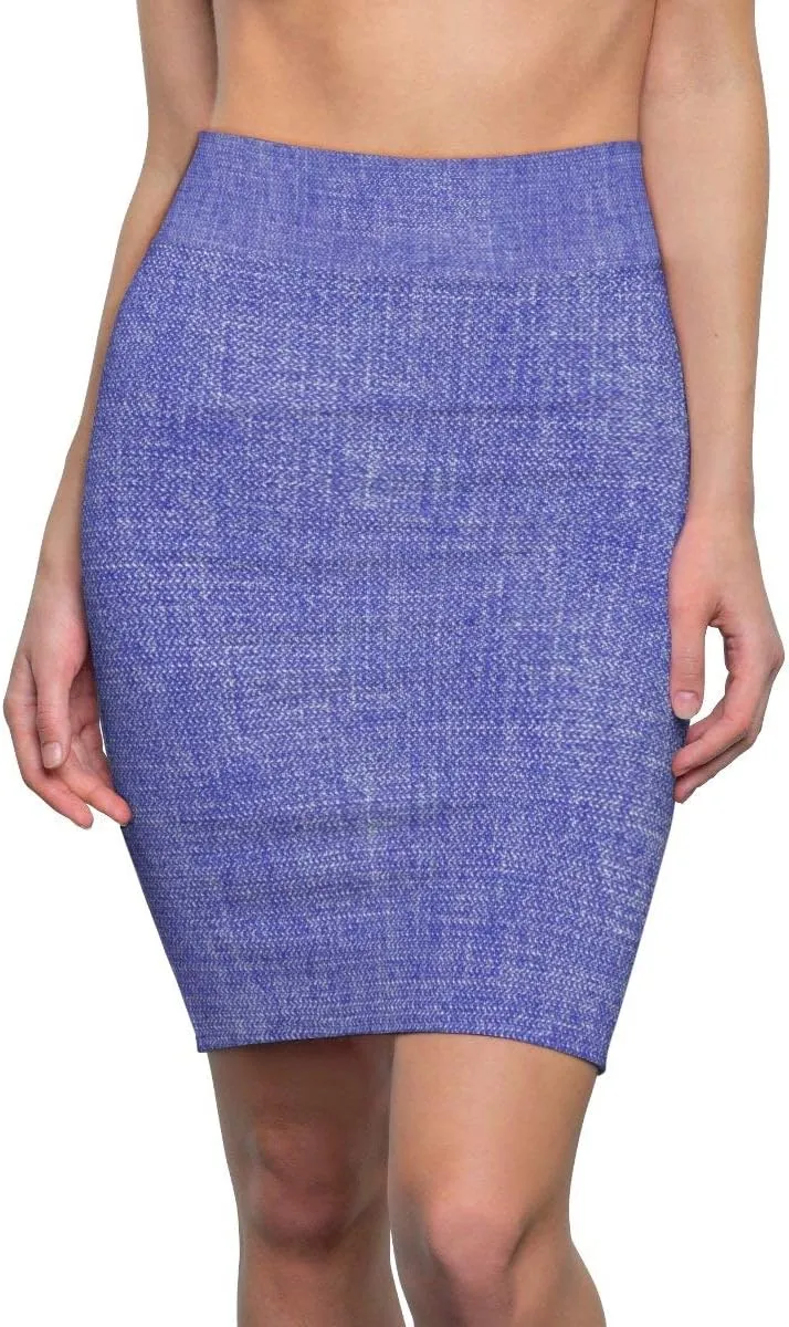 Light Denim Women's Pencil Skirt