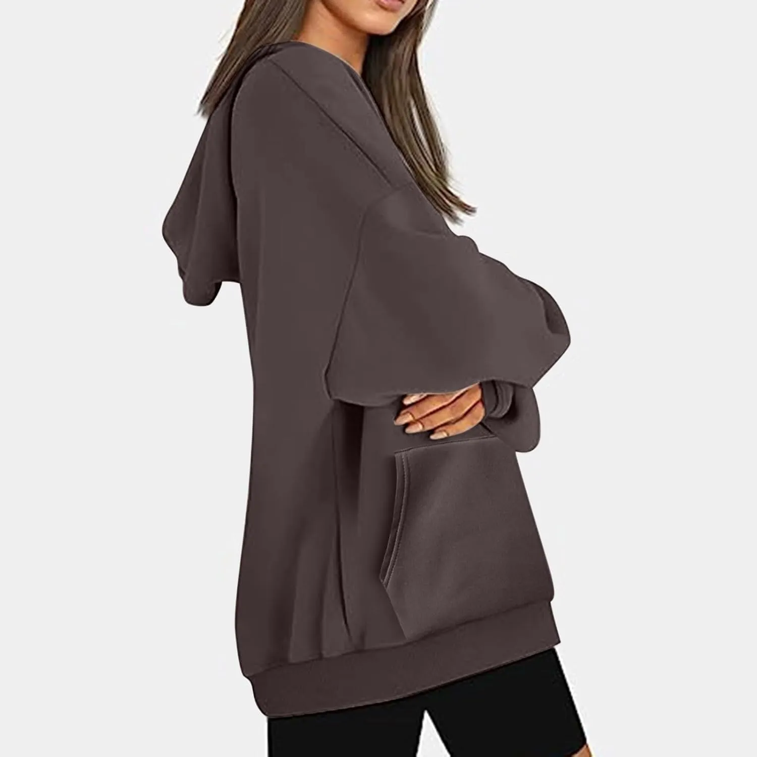 Light Weight Sweatshirt for Women Athletic Fit Workout Sweatshirt Oversized Baggy Pullover Hoodies Hip Hop Streetwear