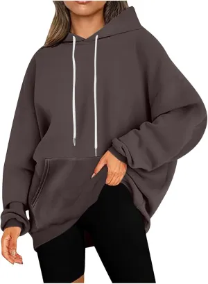 Light Weight Sweatshirt for Women Athletic Fit Workout Sweatshirt Oversized Baggy Pullover Hoodies Hip Hop Streetwear