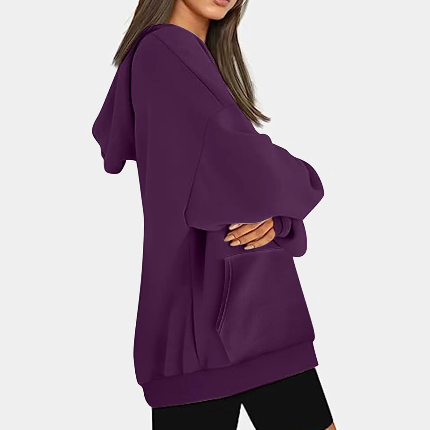 Light Weight Sweatshirt for Women Athletic Fit Workout Sweatshirt Oversized Baggy Pullover Hoodies Hip Hop Streetwear