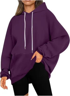 Light Weight Sweatshirt for Women Athletic Fit Workout Sweatshirt Oversized Baggy Pullover Hoodies Hip Hop Streetwear