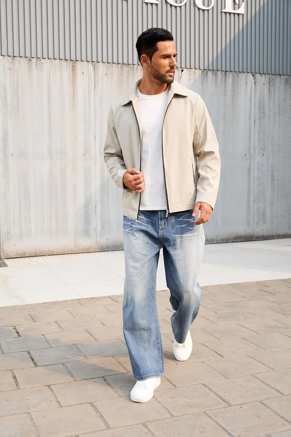 Lightweight Jackets for Men Casual Windbreaker Stylish Light Fall Spring Golf Work Dress Business Coat