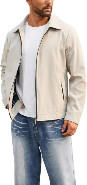 Lightweight Jackets for Men Casual Windbreaker Stylish Light Fall Spring Golf Work Dress Business Coat