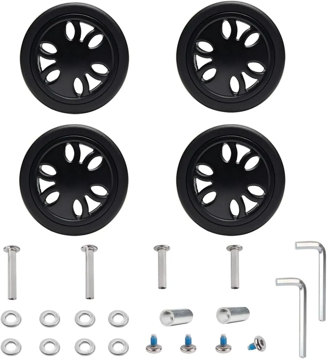Luggage Wheel Replacement Set for Suitcase Spinner Trolley Dual Caster Double Roller Smooth Swivel Silent 50X14mm