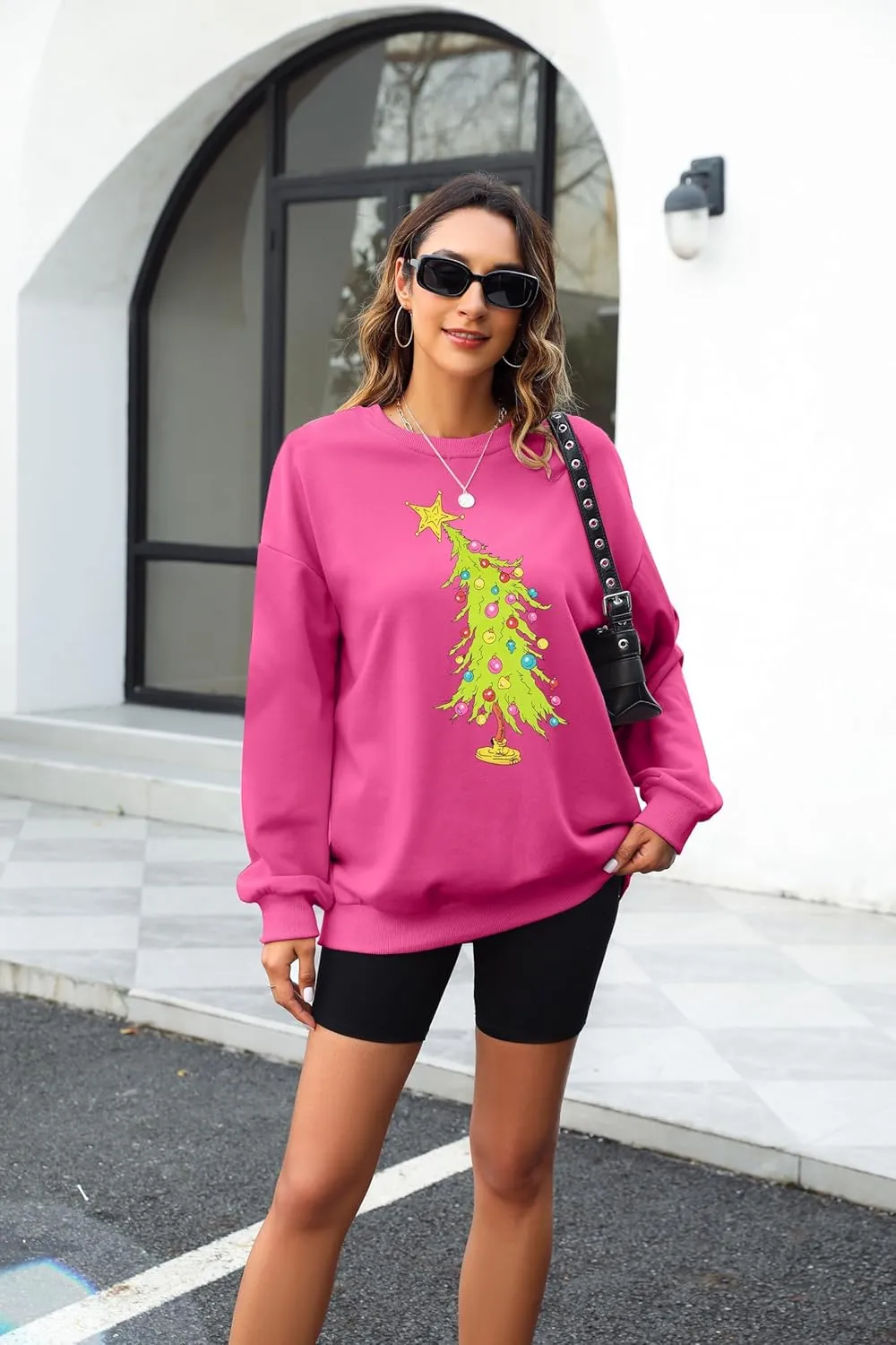 MAXIMGR Women's Christmas Graphic Sweatshirts - Merry Xmas Holiday Pullover Tops