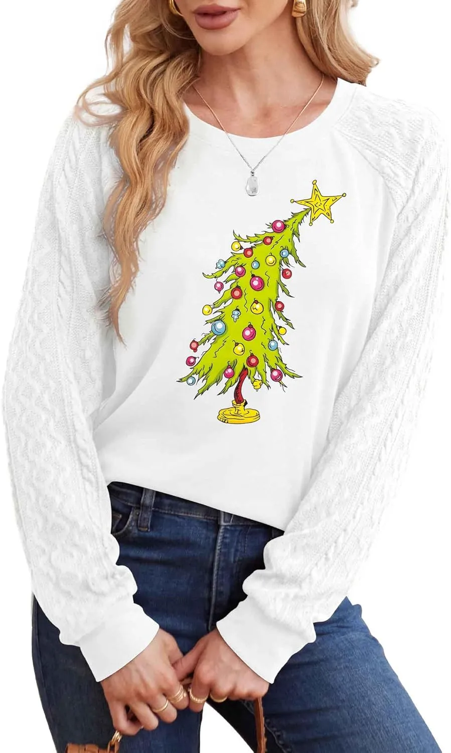 MAXIMGR Women's Christmas Graphic Sweatshirts - Merry Xmas Holiday Pullover Tops