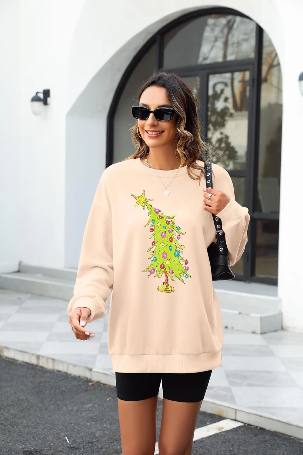 MAXIMGR Women's Christmas Graphic Sweatshirts - Merry Xmas Holiday Pullover Tops