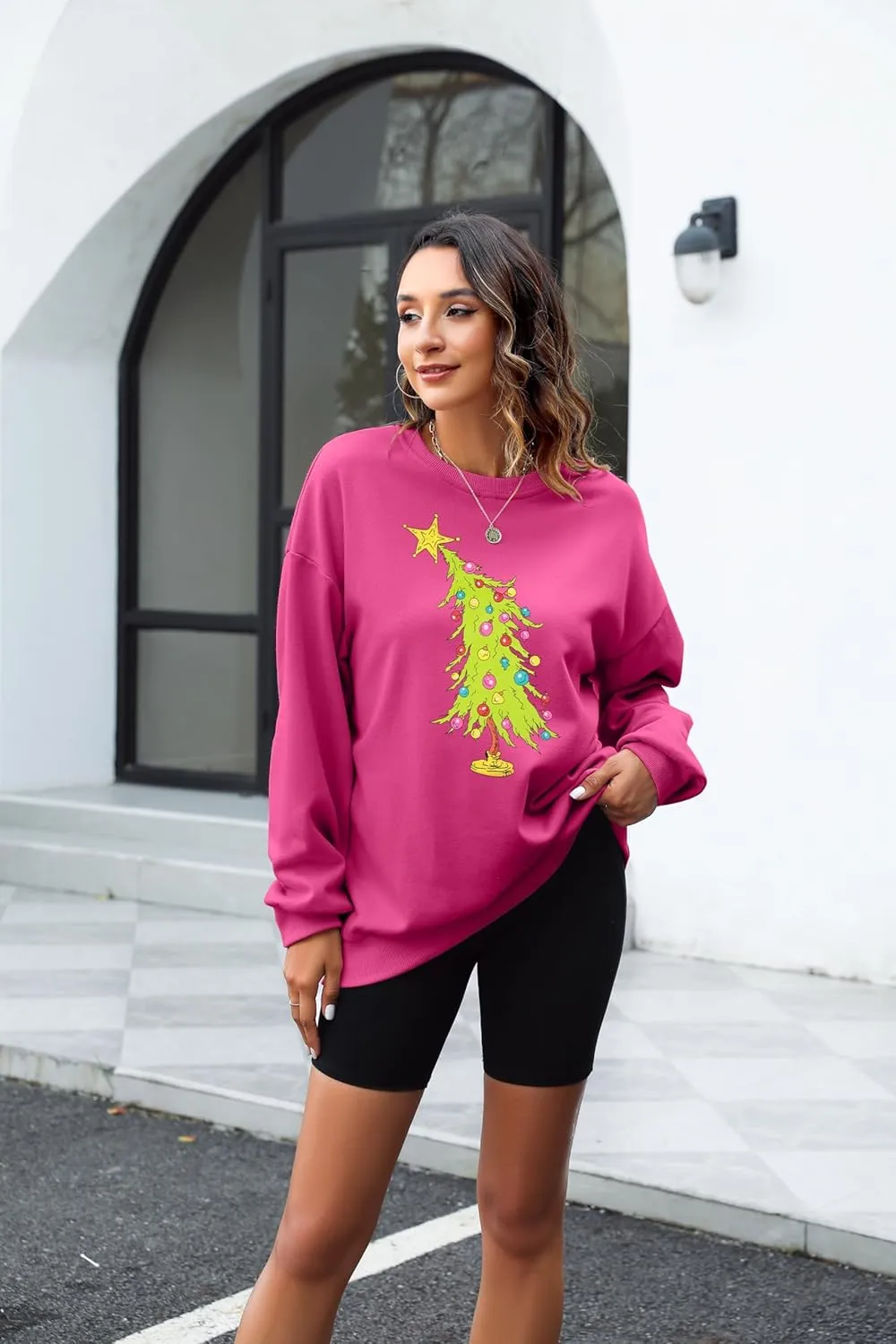 MAXIMGR Women's Christmas Graphic Sweatshirts - Merry Xmas Holiday Pullover Tops