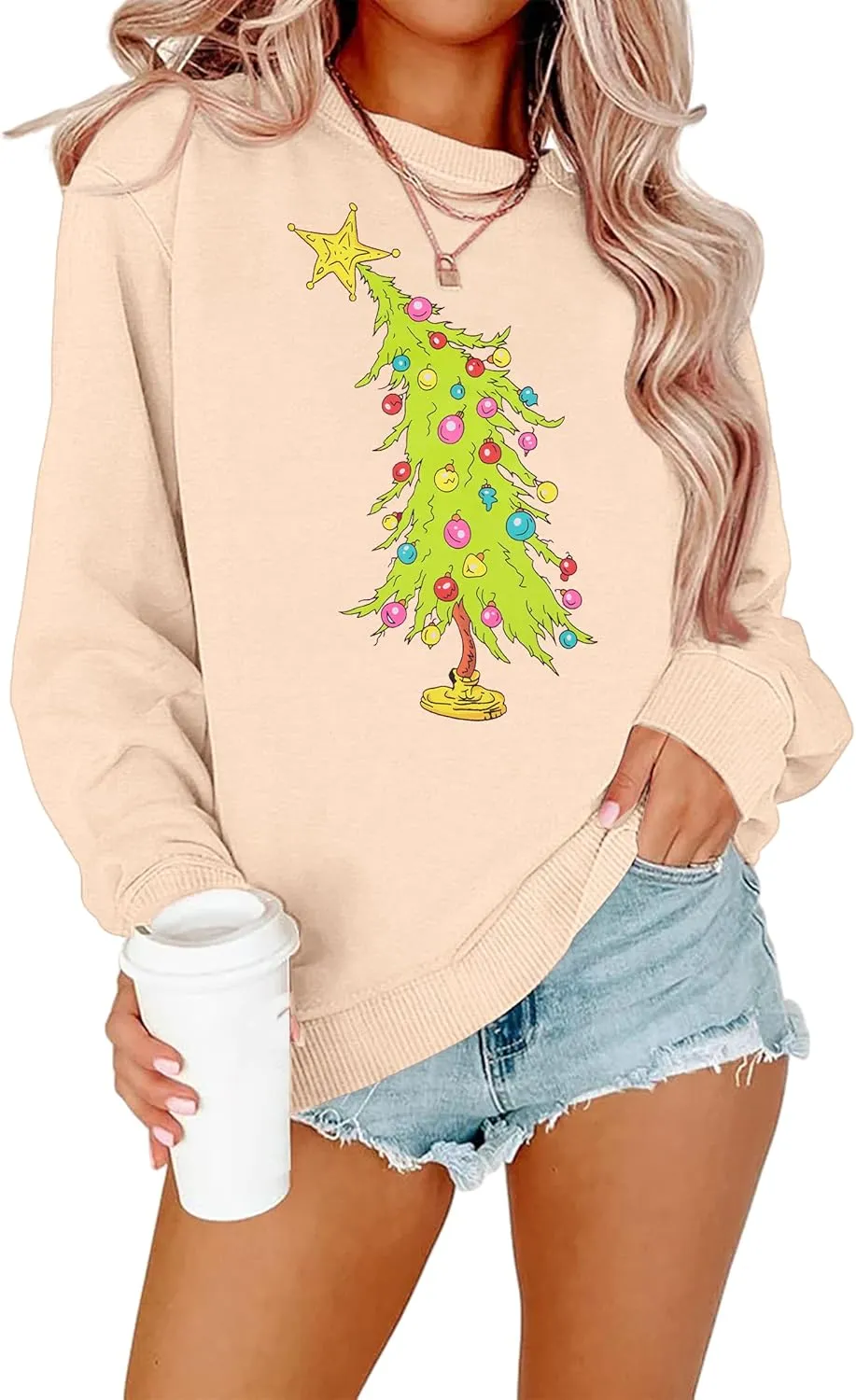 MAXIMGR Women's Christmas Graphic Sweatshirts - Merry Xmas Holiday Pullover Tops