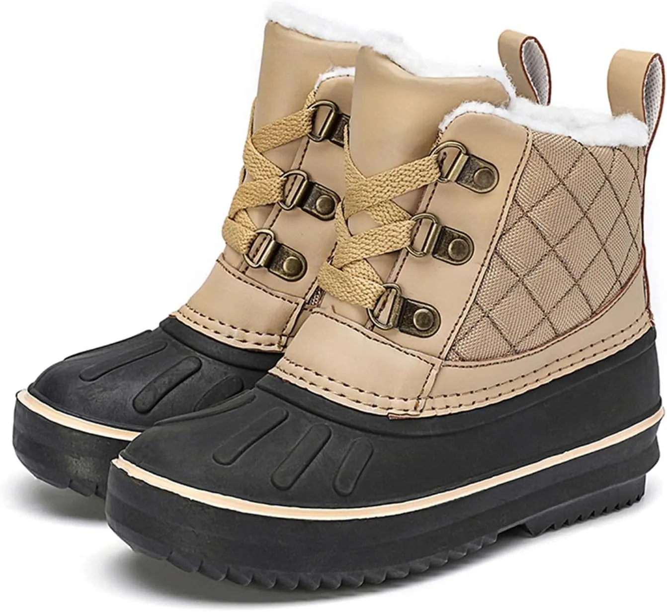 Meidiastra Kids Winter Snow Boots Waterproof Non Slip Rain Duck Boots Outdoor Warm Ankle Boots Cold weather Boots for Boys Girls