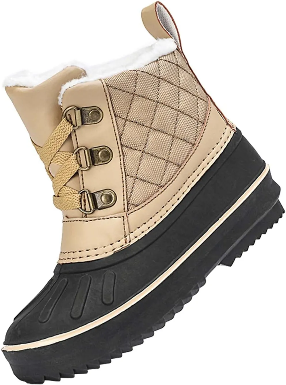 Meidiastra Kids Winter Snow Boots Waterproof Non Slip Rain Duck Boots Outdoor Warm Ankle Boots Cold weather Boots for Boys Girls