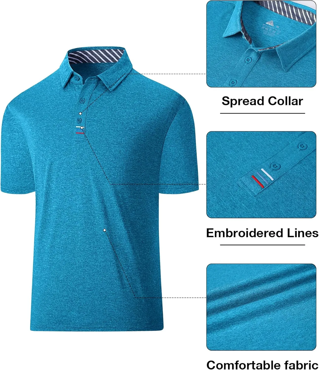 Men Golf Shirts Short Sleeve Sports Casual Polo Shirts for Men
