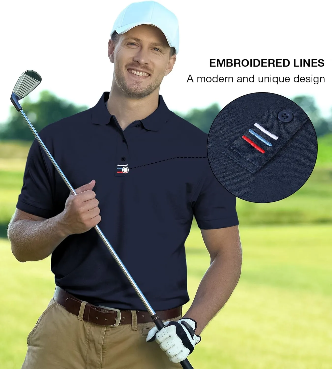 Men Golf Shirts Short Sleeve Sports Casual Polo Shirts for Men