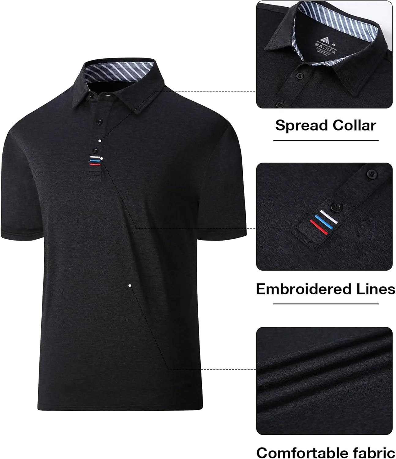 Men Golf Shirts Short Sleeve Sports Casual Polo Shirts for Men