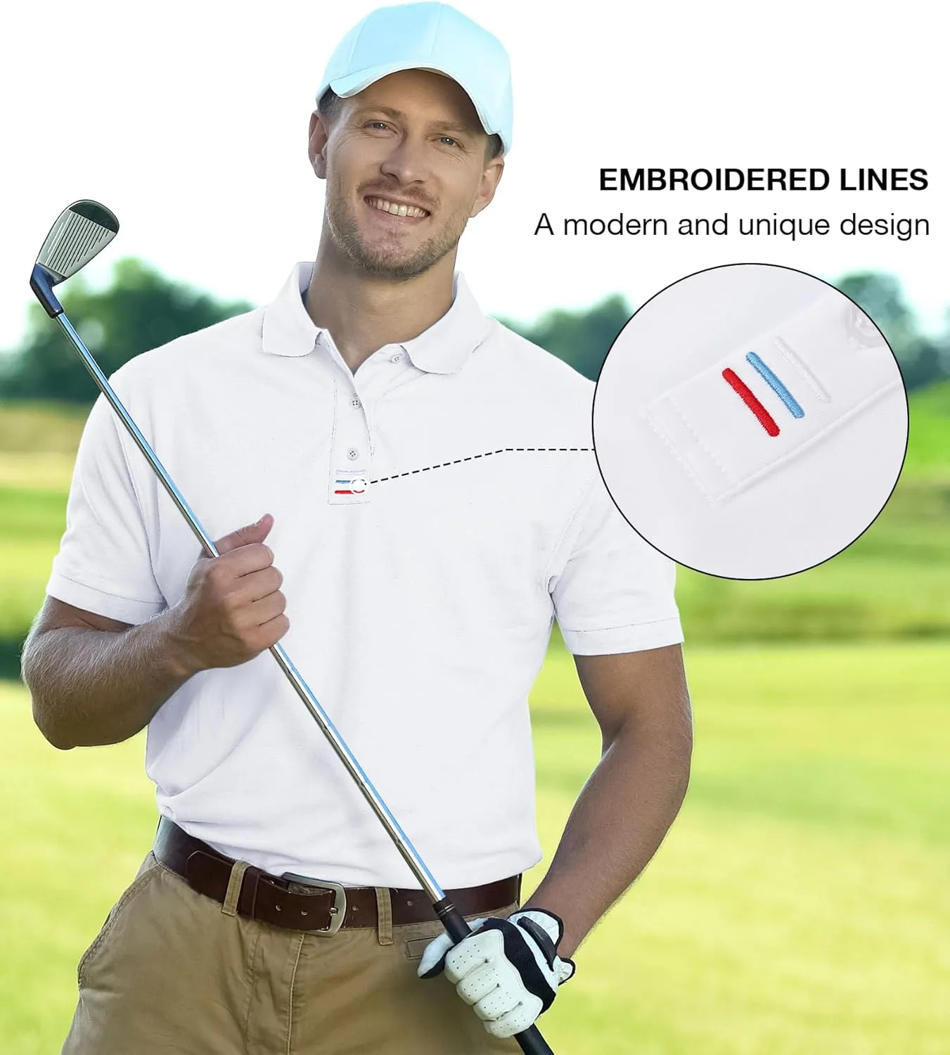 Men Golf Shirts Short Sleeve Sports Casual Polo Shirts for Men