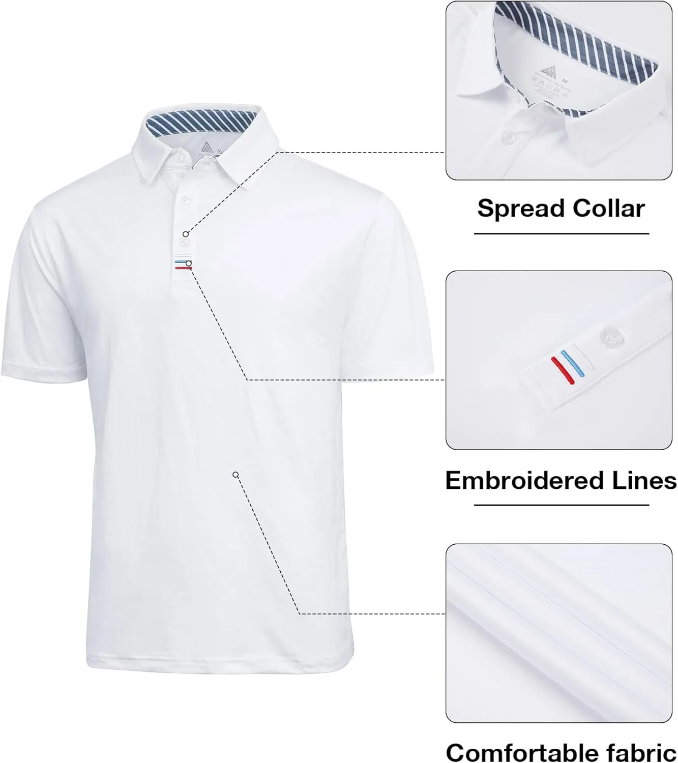 Men Golf Shirts Short Sleeve Sports Casual Polo Shirts for Men