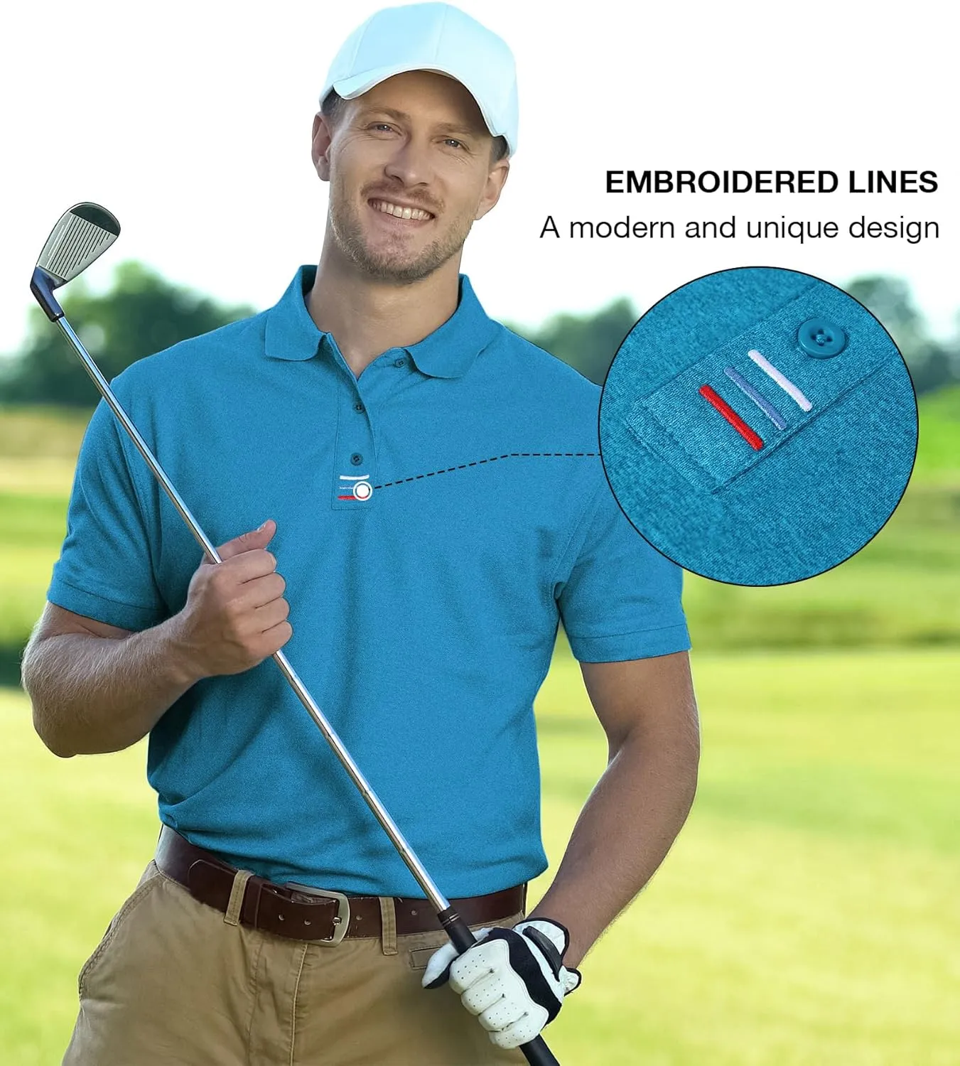 Men Golf Shirts Short Sleeve Sports Casual Polo Shirts for Men