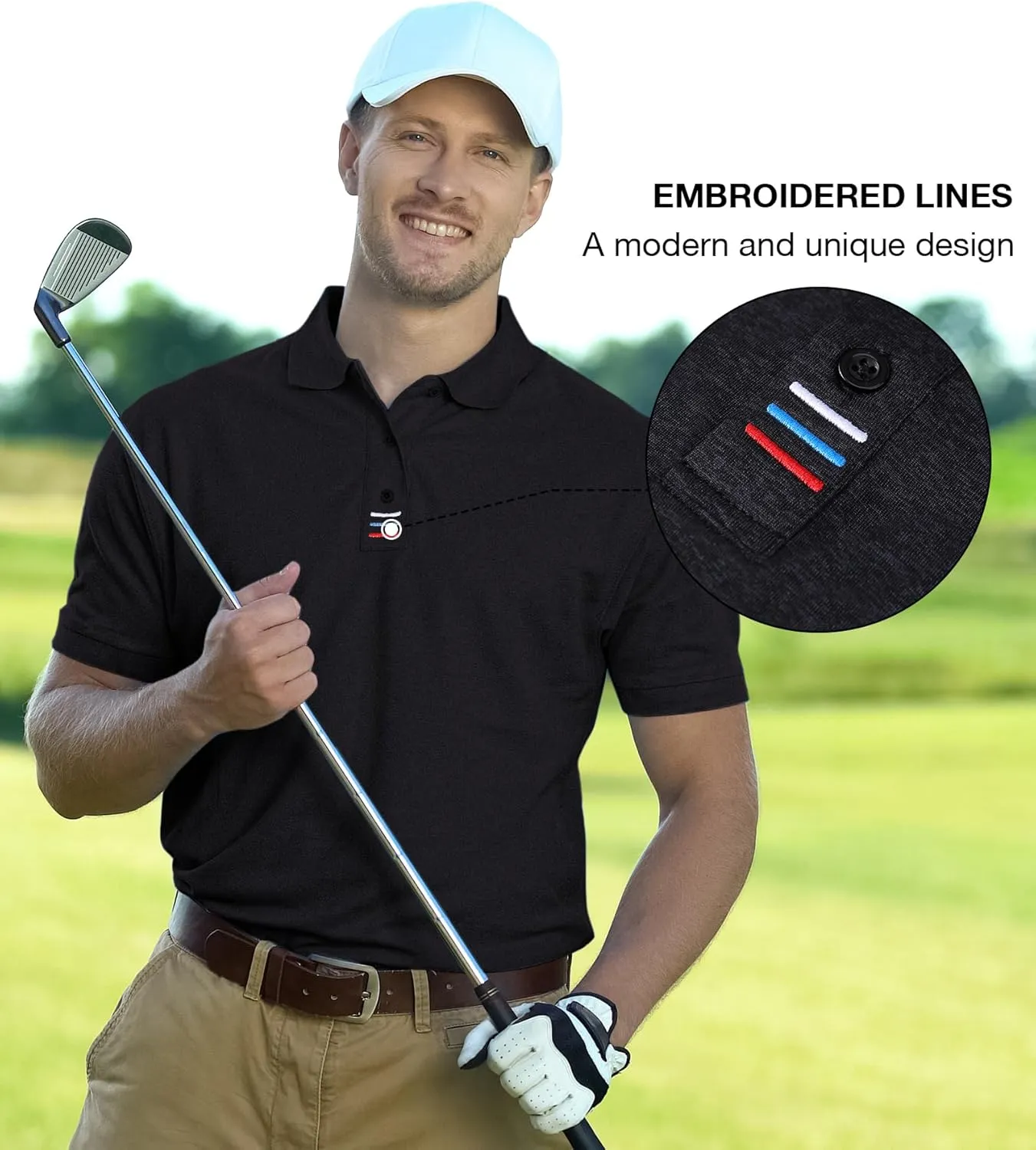 Men Golf Shirts Short Sleeve Sports Casual Polo Shirts for Men
