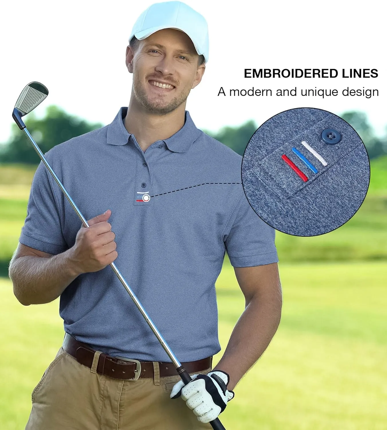 Men Golf Shirts Short Sleeve Sports Casual Polo Shirts for Men