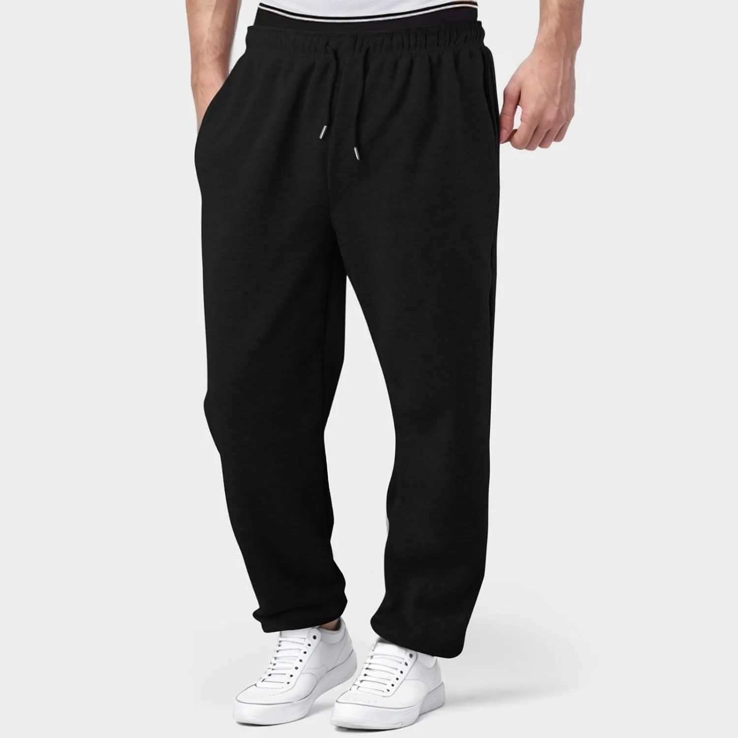 Men Pants Casual Fashion Joggers Workout Sweatpants Comfort Fit Elasticated Stretch Waist Lounge Pant