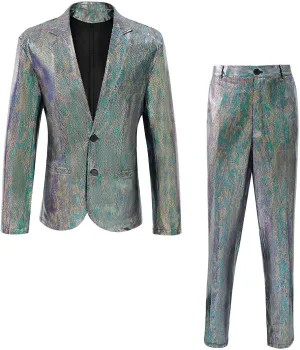 Men's 70s Outfit Disco Suit Shiny Party Outfit Sequin Costume