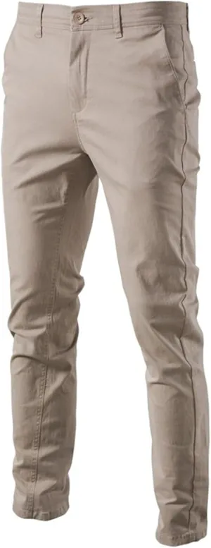 Men's Business Slim Fit Comfort Pants Breathable Straight Leg Casual Trousers Solid Classic Outdoor Pants