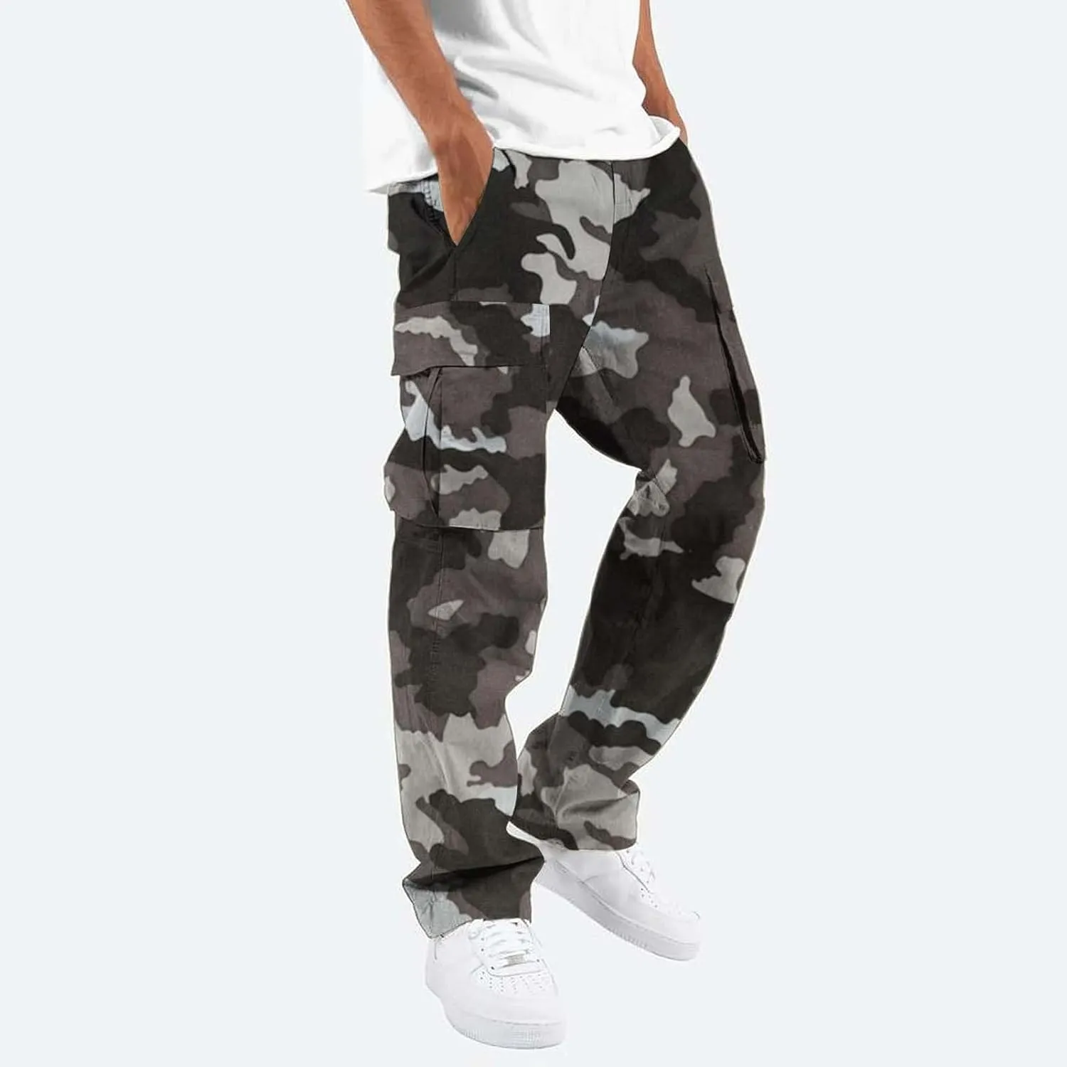 Mens Cargo Pants Slim Fit Men's Wild Cargo Pants Casual Joggers Sweatpants Outdoor Waterproof Hiking Work Pants