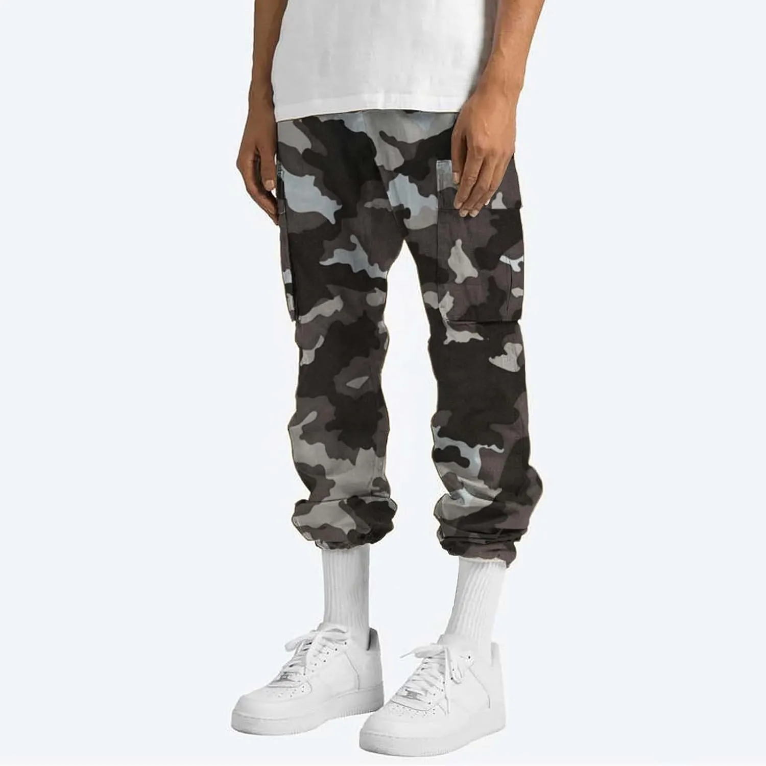 Mens Cargo Pants Slim Fit Men's Wild Cargo Pants Casual Joggers Sweatpants Outdoor Waterproof Hiking Work Pants