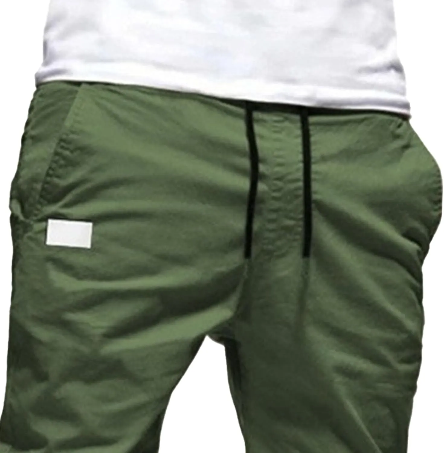 Men's Casual Elastic Waisted Joggers Pants Chino Solid Tapered Hiking Pants Slim Fit Comfort Outdoor Trousers