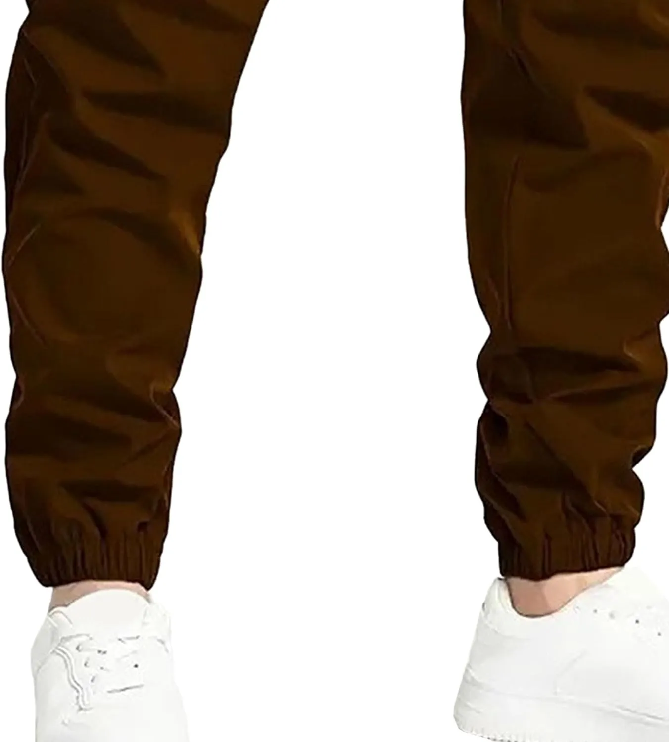 Men's Casual Elastic Waisted Joggers Pants Chino Solid Tapered Hiking Pants Slim Fit Comfort Outdoor Trousers