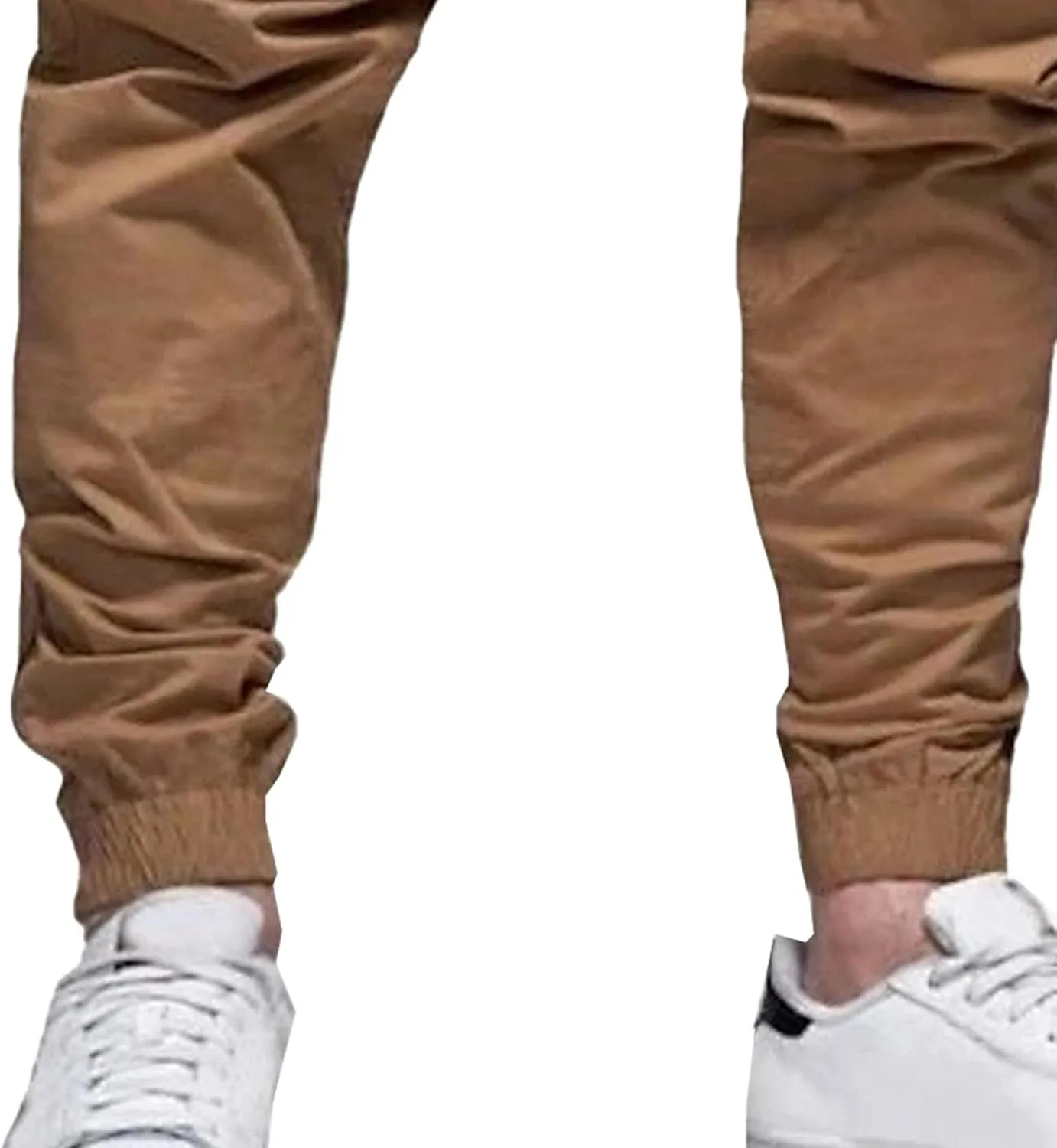 Men's Casual Elastic Waisted Joggers Pants Chino Solid Tapered Hiking Pants Slim Fit Comfort Outdoor Trousers