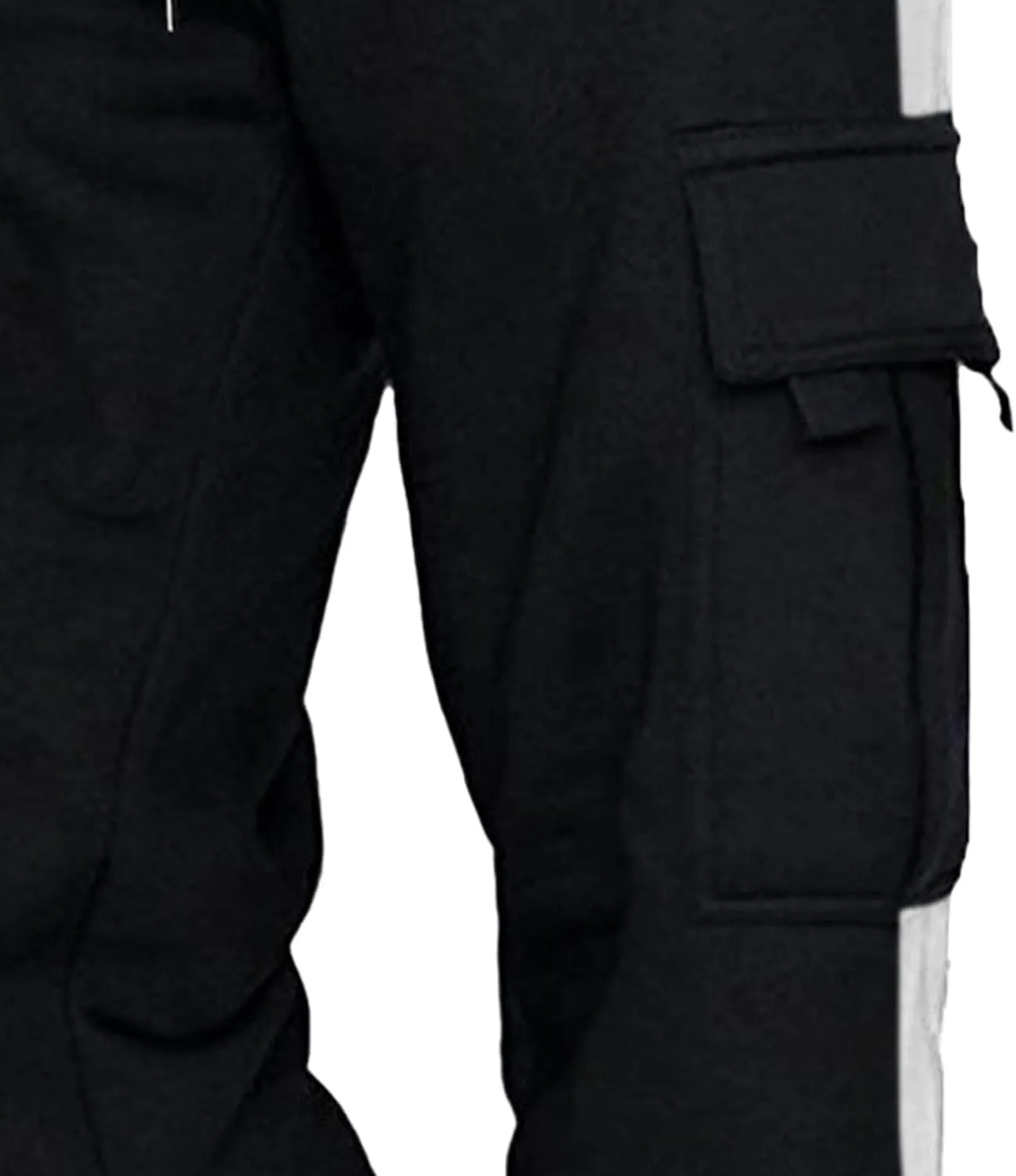 Men's Comfort Drawstring Elastic Waist Cargo Pants Regular Fit Solid Hiking Pants Joggers Wide Leg Trousers