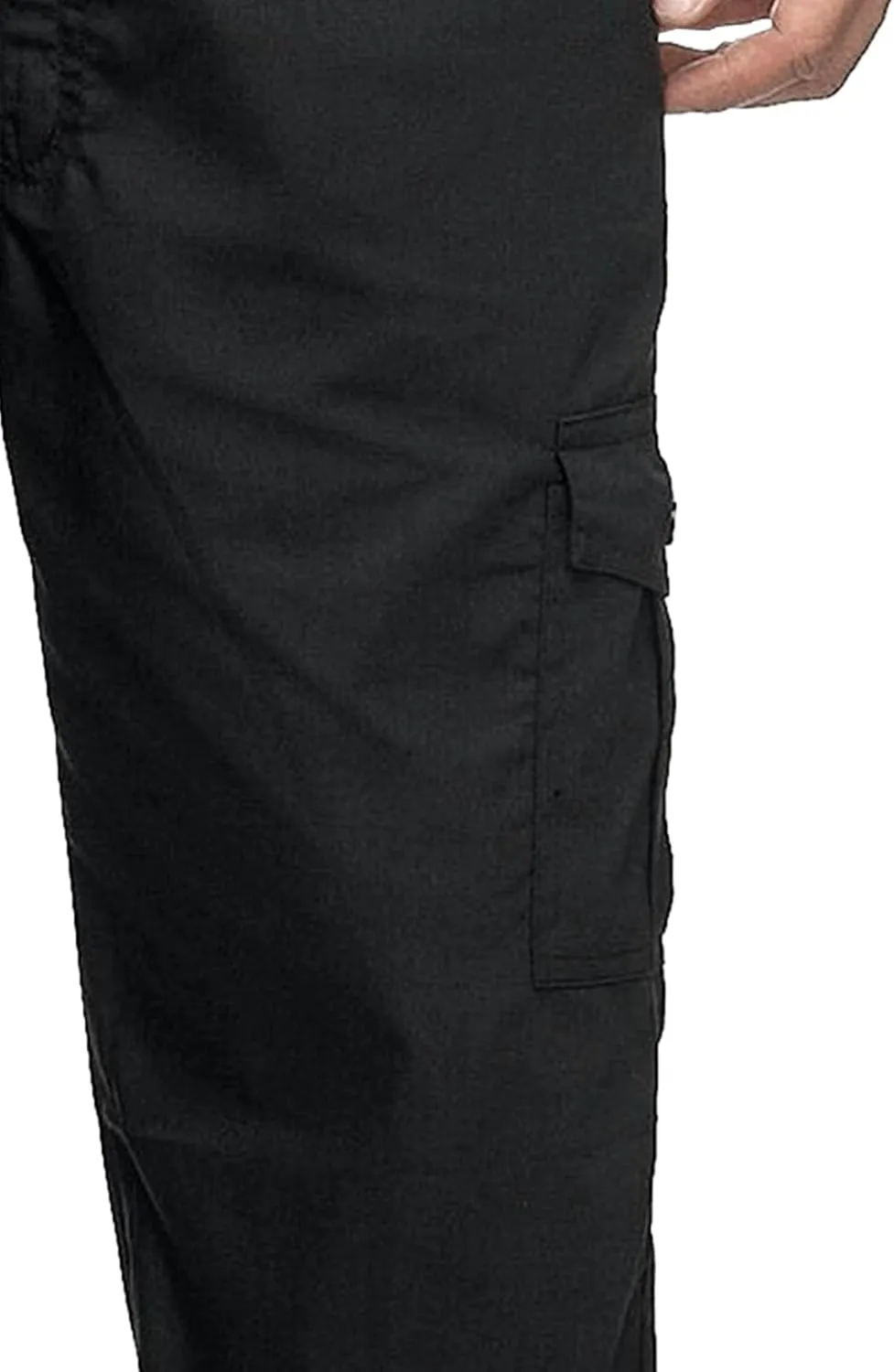 Men's Comfort Drawstring Elastic Waist Cargo Pants Regular Fit Solid Hiking Pants Joggers Wide Leg Trousers